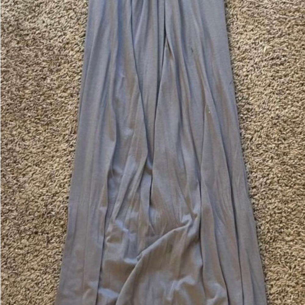 Long gray dress with beautiful beading